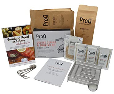 ProQ Cold Smoke Generator & Curing Salt for Meat and Fish - Deluxe Twin Food Smoking Kit - Cold Smoker & Meat Curing Kit - Make Your Own Smoked Bacon & Salmon