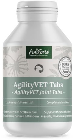 AniForte AgilityVet Joint Tabs for Dogs 120 Tablets - Complete Natural Joint Care Supplement with Powerful Green Lipped Mussel, Collagen Powder, Devil's Claw & Omega 3