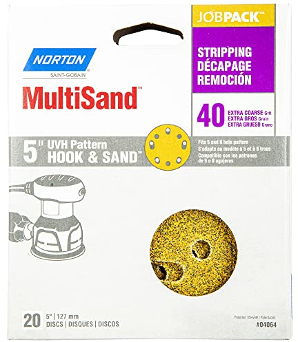 Disco abrasivo 5 5 & 8 fori gancio & disco abrasivo P40 grana 25/Pk [Mist.]