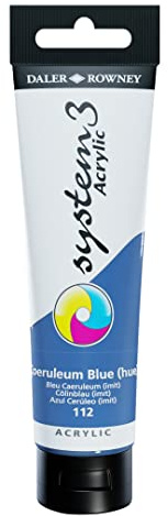 Daler Rowney – Paquete de papel ingres (150 ml) sistema 3 arcyclic – Tubo de acuarela Coeruleum azul/Hue