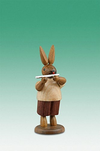 Rudolphs Schatzkiste Osterdekoration Osterhase Musikant mit Querflöte Höhe 7,5cm NEU Osterdeko Osterhasenfigur Ostern Korb Osterei Frühling Erzgebirge Seiffen Hase Blumen