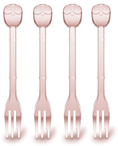 Koziol – Tenedor Juego de Elli, plástico, Rosa Transparente, 1.2 x 2.3 x 15.2 cm