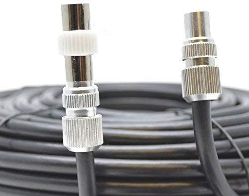 SSL Satellites Fully Assembled Digital TV Aerial Cable Use Extension Kit with Male - Male Connections - for Freeview, Freeview HD 4K TV - 2 Meter, Black