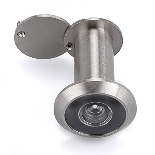 Sumnacon Peephole Door Viewer 220-Degree Spy Hole Viewer with Privacy Cover - Bore Hole Diameter 32mm, Barrel Diameter 16mm, for Thickness 34mm to 55mm Doors, Brushed Chrome Finish
