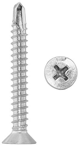 D´s Items | Bohrschrauben mit Senkkopf u. Kreuzschlitz Z (Pozi) für Weichmetalle (z.B. Aluminium) - 3,9x25 - DIN 7504 (Form O) - Edelstahl A2 - [500 Stück] - | Selbstschneidende Schnellbauschrauben
