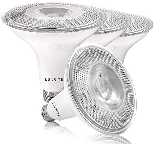 LUXRITE 4 Pack PAR38 LED Outdoor Flood Light Bulbs, 120W Equivalent, 1250 Lumens, 3000K Soft White, 15W Dimmable, Indoor Outdoor Spotlight Bulb, Wet Rated, E26 Standard Base, UL Listed