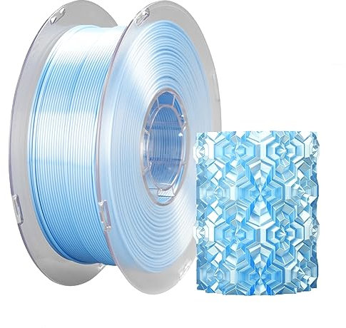 kexcelled PLA Silk Seide Filament 1,75 mm, Shiny Gloss 3D Drucker Filament, Maßgenauigkeit +/- 0,03 mm, 1 kg Spule (2,2 lbs), Seidige Oberfläche, Ordentliche Wicklung, Blau