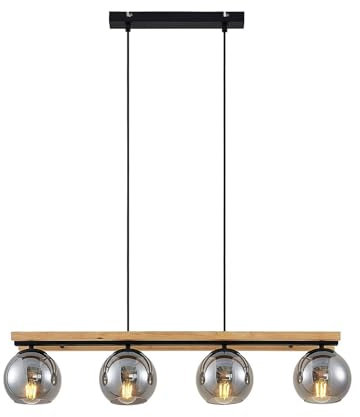 Ceiling Light 'Enrique' dimmable (Modern) in Brown Made of Glass for e.g. Living Room & Dining Room (4 Light Sources, E27) from Lindby | Pendant Lighting, lamp, Hanging lamp, lamp, Ceiling lamp