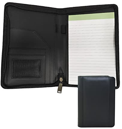 BLUNOA Schreibmappe A5 Collegemappe Konferenzmappe Kunstleder Reißverschluss Mehrere Fächer Ringbuch Dokumentenmappe Messenger Bag Aktenmappe Organizer Für Damen Herren
