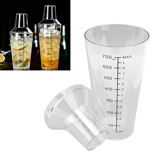 Coctelera De Plástico, Coctelera Transparente, Coctelera, Coctelera, Coctelera De Escala Transparente, Coctelera De Barra, Coctelera De Medición, Tazas, Juego De Barra De Acero(700ML)