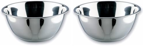 LACOR 14019 - GARINOX Conical Bowl, Food Bowl, Saladier, Food Container, Inox Steel, Argent, Ø 20 cm - Capacité : 1,4 L (Lot de 2)