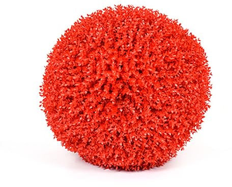 BISISO Künstliche Formschnittkugeln. Künstliche Buchsbaumpflanzen für den Innen-/Außengarten, Hochzeitsdekoration, Heimdekoration (40CM(18.8in),Red)