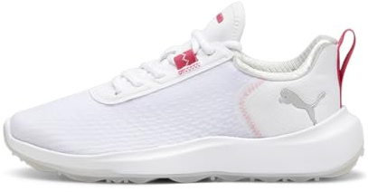 PUMA Fusion Crush Sport Wmns, Golf Shoe Mujer, White-Garnet Rose, 39 EU
