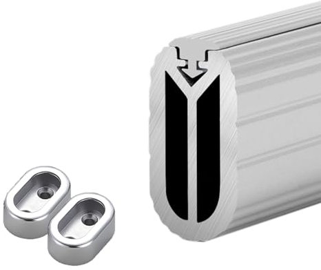 kleiderstange schrank Metall-Schrankstangen zum Aufhängen von Kleidern, Ovale Garderobenstangen für hohe Beanspruchung mit Endstützen, Wandmontage Kleiderbügel, 80 90 100 110 120 130 Cm lang ( Color :