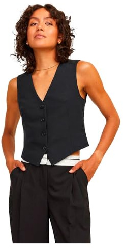 JACK & JONES damväst JXELLIS kostymväst, svart, S