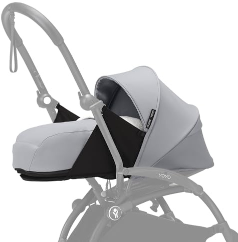 Stokke YOYO 0+ Neugeborenen Set, Stone - Inklusive Matratze, ausziehbarem Verdeck und Fünfpunktgurt - Erfordert YOYO-Rahmen (separat erhältlich)