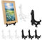 Lot de 20 chevalets en acrylique transparent - Chevalets en plastique - Présentoir pliable - Œuvre d'art de cadre - Pour présenter des livres, des assiettes, des DVD, des photos