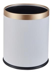 GBEVAUEIO Papeleras de Reciclaje Papelera, diseño de Cubo Doble Redondo sin Tapa, Papelera Grande de plástico for cocinas domésticas y cafeterías Papelera(Blanco)
