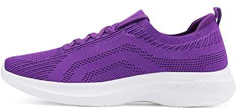 Casbeam Womens Running Shoes Ultra Lightweight Breathable Walking Shoes Athletic Fashion Sneakers Mesh Workout Casual Sports Shoes Big Girl Purple Size US 8