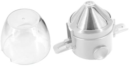 Ciieeo Hand-Brewed Coffee Filter Cup Funnel, 2pcs Ultra-fine Metal Mesh, White Portable Reusable Coffee Filter for Drip Brewing and Travel