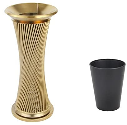 ABNNHK Cubo de Basura para Exteriores Cubo de Basura para Exteriores de pie con Columna de Ceniza Fija Cubo de Basura de Acero Inoxidable Contenedor de Basura para Exteriores Contenedor d