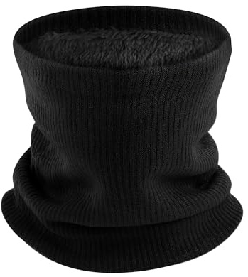 K.tchard Winter Neck Warmer Snood Thermal Snoods for Men Women Windproof Neck Gaiter with Soft Fleece Lined Double-Layer Infinity Ski Thicken Knitted Circle Scarf