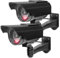 Lot de 2 caméras factice factice avec LED clignotante - Simulée à énergie solaire - Pour l'intérieur et l'extérieur - Noir