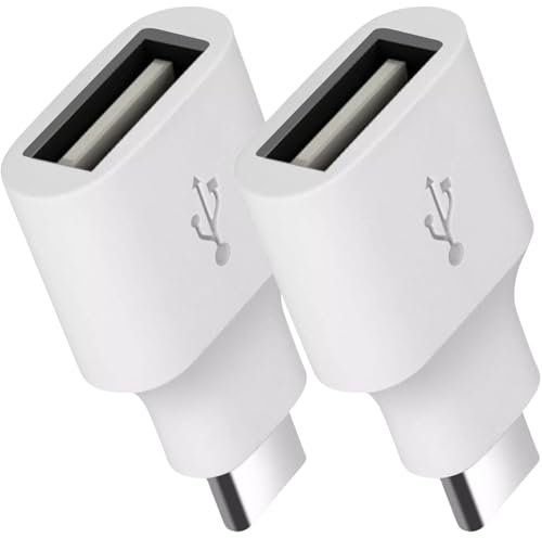 pluX USB C to USB Adapter 2 Pack, Type C to USB Converter, USB-C Male to USB A 3.0 Female Adapter OTG for iPhone 16/15 Pro Max, iPad, iMac, MacBook Pro, Dell XPS and More Type C
