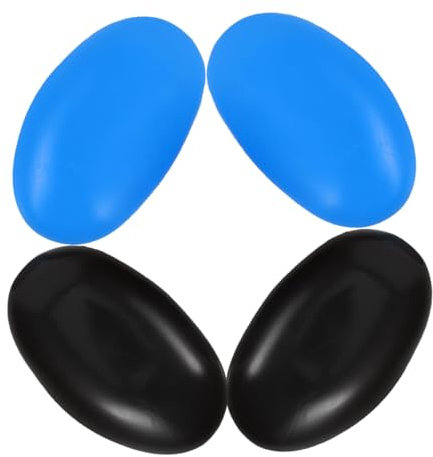 Vaguelly Hair Dye Ear Covers 2 Pair Reusable Ear Protectors for Salon Home Black Blue Comfortable Fit