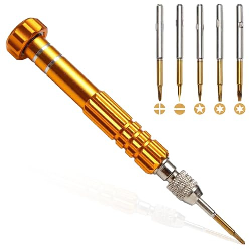 5-in-1 Mini Schraubendreher Set aus legiertem Stahl - Multifunktional, Präzisionswerkzeug, Kompakt 10cm - Für Smartphone, Elektronik, Uhr, Brillen, Laptops, Schmuck Reparatur
