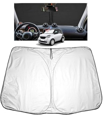 [Upgrade] GAFAT Kompatibel mit Smart Fortwo 453 Smart EQ Forfour W453 C453 A453 2014-2024 Sonnenschutz Frontscheibe Innen, Windschutzscheibe Sonnenschirm Sonnenblende, UV Schutz, Fortwo 453 Zubehör