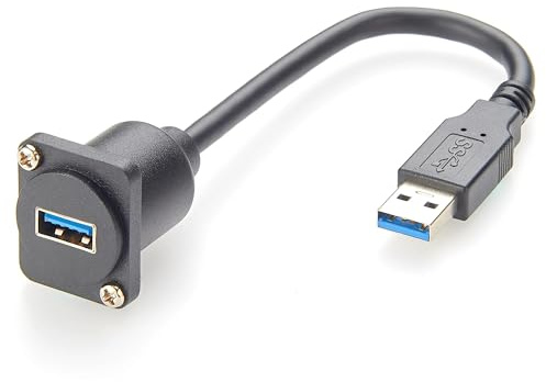 D-Type/XLR Panel Mount USB 3.0 Extension Cable USB 3.0 Short Cable Panel Socket USB A Female to Male Outlet Panel Connector