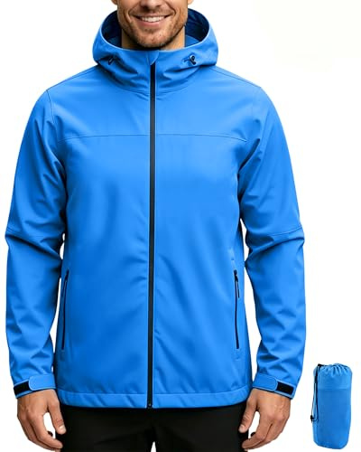 ACCNUO Regenjacke Herren Wasserdicht Atmungsaktiv Regenanzug Freizeitjacke Kapuze Regenjacke Geeignet für Wandern Bergsteigen Angeln und Jagen