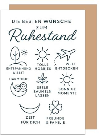 Edition Seidel Premium Glückwunschkarte zum Ruhestand mit Umschlag. Grußkarte Karte mit Spruch für Frau Mann Kollegin Kollege Pension Abschied Rente Ruhe Feierabend (R153 SW025)