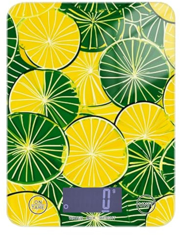 Balance de cuisine portable en tranches de citron jaune vert 5 kg/5 g avec 4 unités pour (utilisateur) (utilisateur) (utilisateur) (utilisateur) bascula Digital de peso para comida