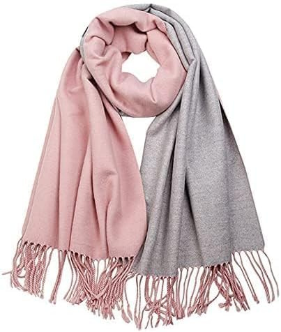 PFLife Bufanda de Cachemira Femenina 80'' x 27'' Bufanda de Regalo Femenina Pashmina Chal Suave y Cálida en Invierno Envuelta (B-Rosa)