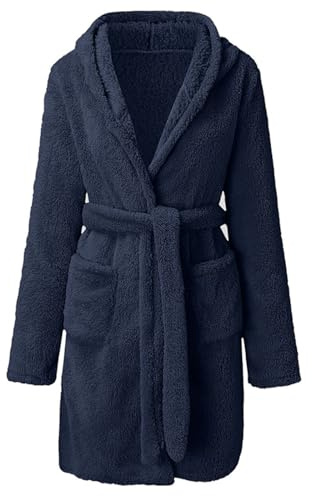 Generisch Albornoz Hombres Negro Rojo Masculino Engrosado Terciopelo Cálido Manga Larga Ropa de Casa Casual Simple Cómodo Albornoz de Franela Albornoz de Viaje Ligero Mujer