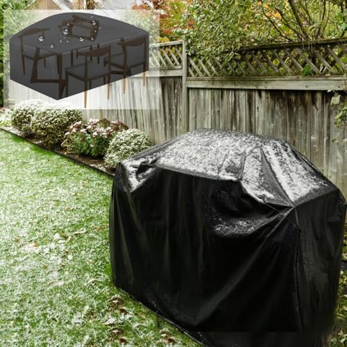 AJALGZ 250x85x65cm/LxWxH Garden Furniture Covers Waterproof, Anti-UV, Upgraded Tear-Resistant Oxford Fabric 420D Heavy Duty Outdoor Patio Rattan Square Set Cover Outside Rectangular Table Cover