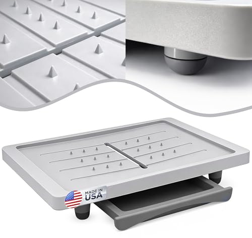 Karving King Meal Prep System - Large Cutting Board with Juice Groove, Spikes, & Drip Tray - Carving Board - BBQ Essential & Kitchen Gifts - BPA Free Cutting Board - Grey