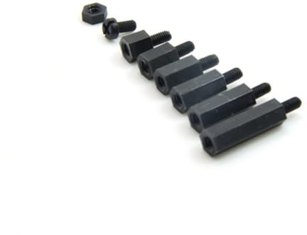 ELAYARD 180Pcs Black Nylon Screw Nut Stand-off Set Plastic Bolt Spacers for Electronics Pcb Computer DIY Accessories