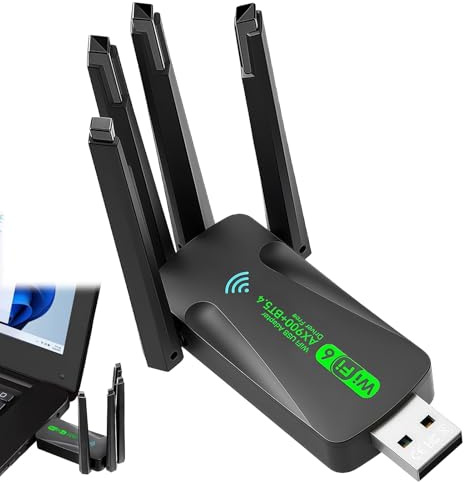 AX900 Wifi Dongle, HAVIRI Wi-Fi 6 Bluetooth 5.4 2-in-1 USB Wifi Adapter for PC Desktop, 2.4G/5GHz Dual Band USB Wireless Adapter with 4 2dBi High-Gain Antenna for Windows 11/10/8.1/7