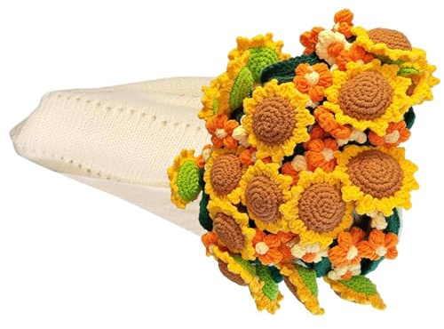 Coperta con bouquet di fiori – 80 cm lavorato a maglia girasole morbido filato – Bloomy Crochet Throw Blanket | per mamma, sorella, nonna, fidanzata, insegnante, festa della mamma, compleanno