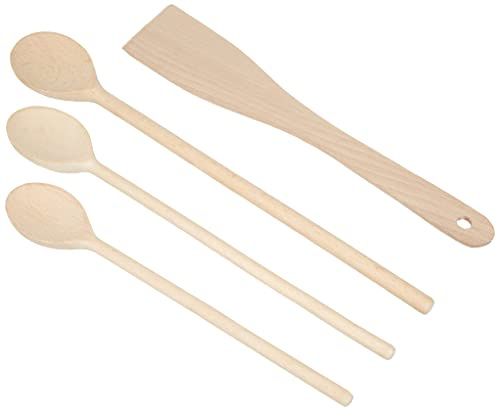 kela 17253 Kochlöffel-Set Maribor 4-teilig aus Buche, Holz, Beige, 35 x 5.5 x 2 cm