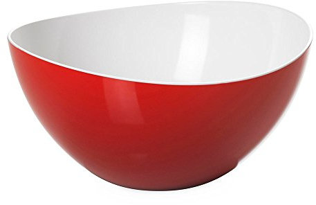 OMADA Design Insalatiera da 3,5 lt, Ciotola Cucina in Plastica Bicolore, Infrangibile, Made in Italy, lavabile in lavastoviglie, Linea Trendy, Rosso