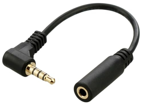 chenyang hörlur/ljudförlängningskabel, 4 poler 3,5 mm hane till 3,5 mm hona ljud stereo hörlurar 90 graders vinklad förlängningskabel 10 cm