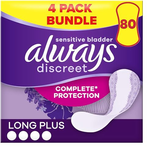 Always Discreet Plus Incontinence Liners for Sensitive Bladder - Pack of 80
