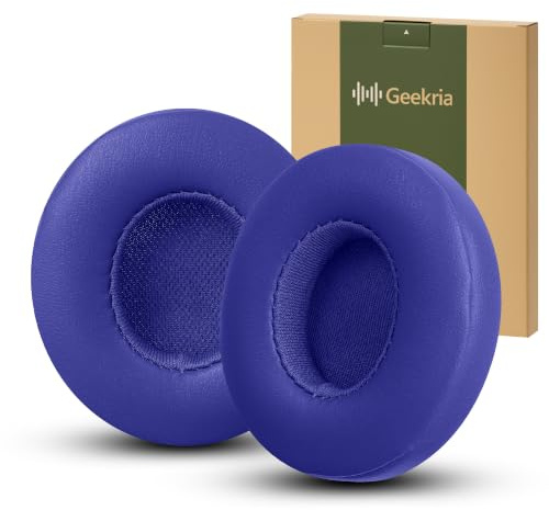 Geekria Replacement Ear Pads for Beats Solo 2 (B0534) & Solo 3 (A1796) Wireless On-Ear Headphones Ear Cushions, Repair Parts (Pop Indigo)