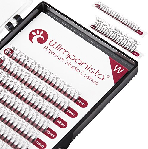 W Lashes - Seidenwimpern D Curl - 3D Volumentechnik - Stärke 0.07mm - gemischte Längen 8-14mm - für die Wimpernverlängerung