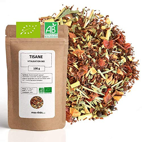Tisane Bio Vitalisation Rooibos Pomme Cynorrhodon - 100g (40 tasses) - Thé en vrac 100% Agriculture Biologique - Mes-Thés