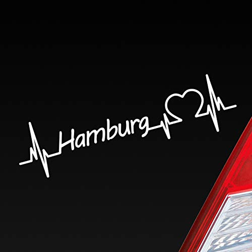 Hellweg Druckerei Auto Aufkleber Hamburg Herz Puls Stadt City Liebe Love ca. 19 x 5 cm